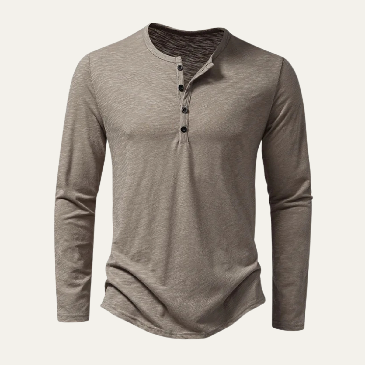 Men's Cotton Henley T Shirt Casual Button Neck