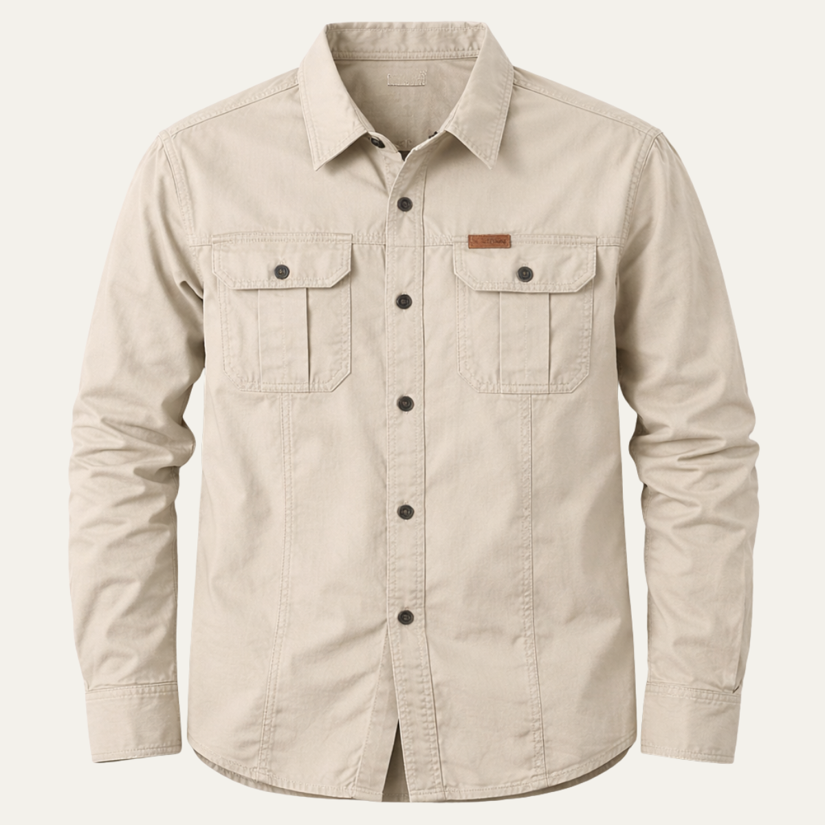 Men's Soft Cargo Shirt Multi Pocket Solid Color - VibreMode