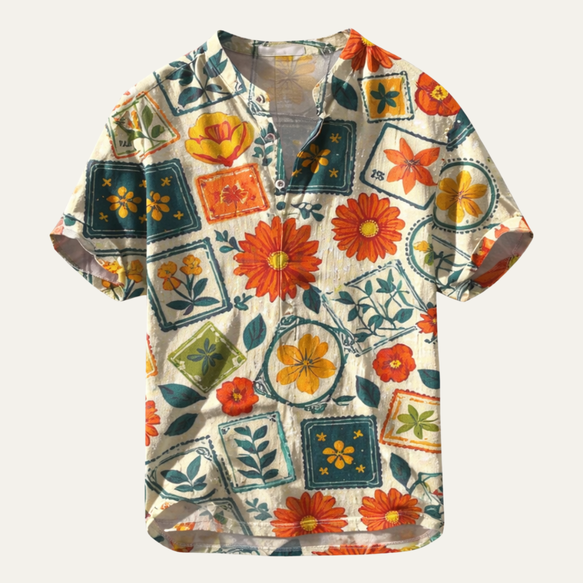 Men's Hawaiian Button Up Shirt Tropical Print - VibreMode
