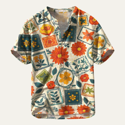 Men's Hawaiian Button Up Shirt Tropical Print - VibreMode