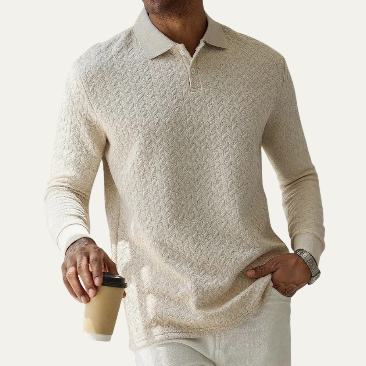 Men's Knit Polo Sweater Casual Business