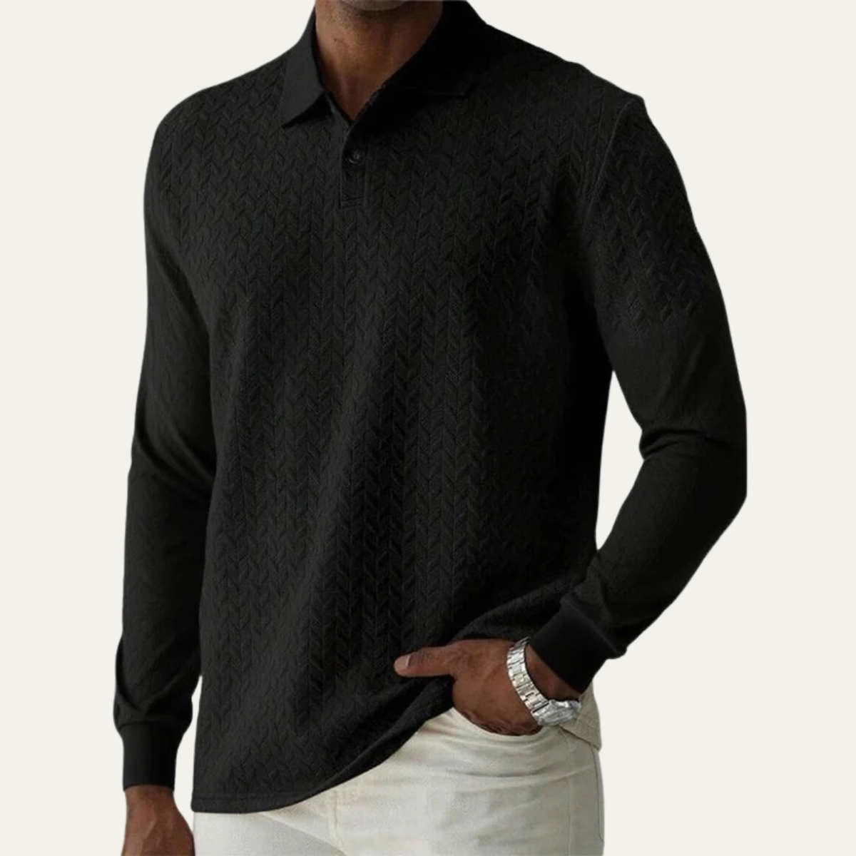 Men's Knit Polo Sweater Casual Business