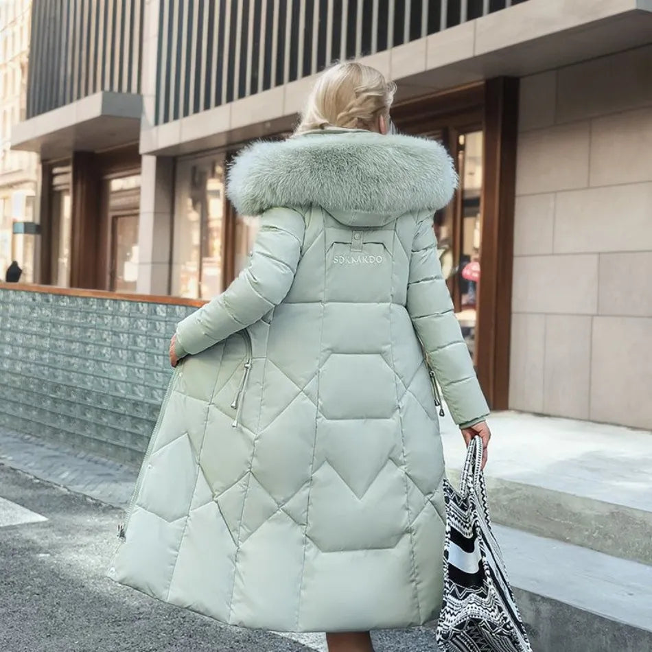 Women's Quilted Parka Coat with Hood