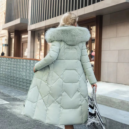 Women's Quilted Parka Coat with Hood
