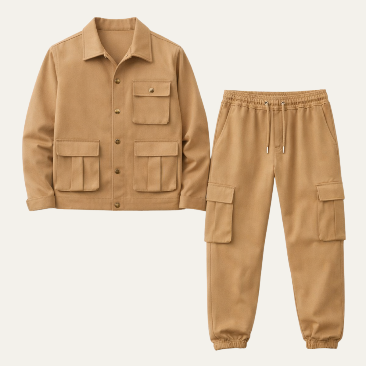 Mens Utility Cargo Jacket And Pants Set - VibreMode