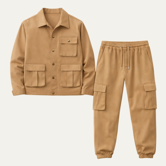 Mens Utility Cargo Jacket And Pants Set - VibreMode
