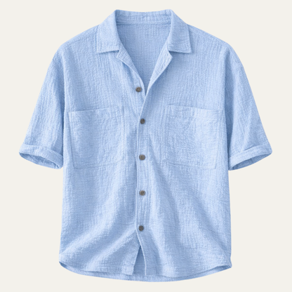 Men's Relaxed Fit Linen Blend Shirt - VibreMode