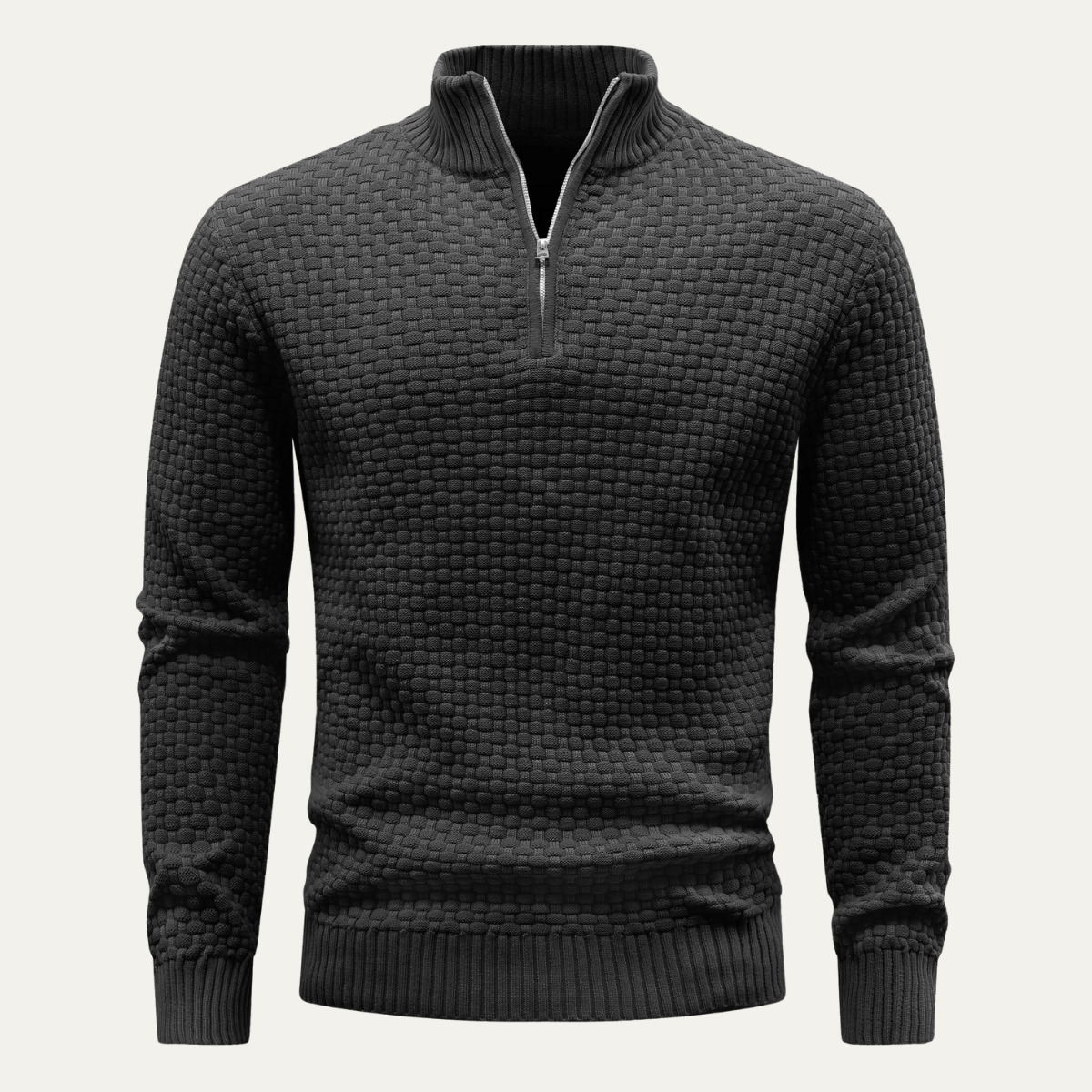 Men's Warm Half Zip Knitted Sweater