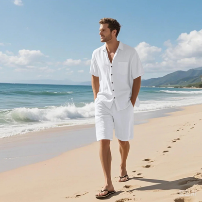 Kirkwood Men's Short Sleeve Shirt And Shorts Set Lightweight