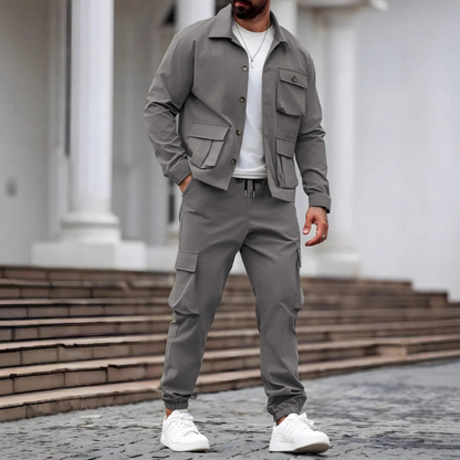 Men's Cargo Jacket And Pants Set