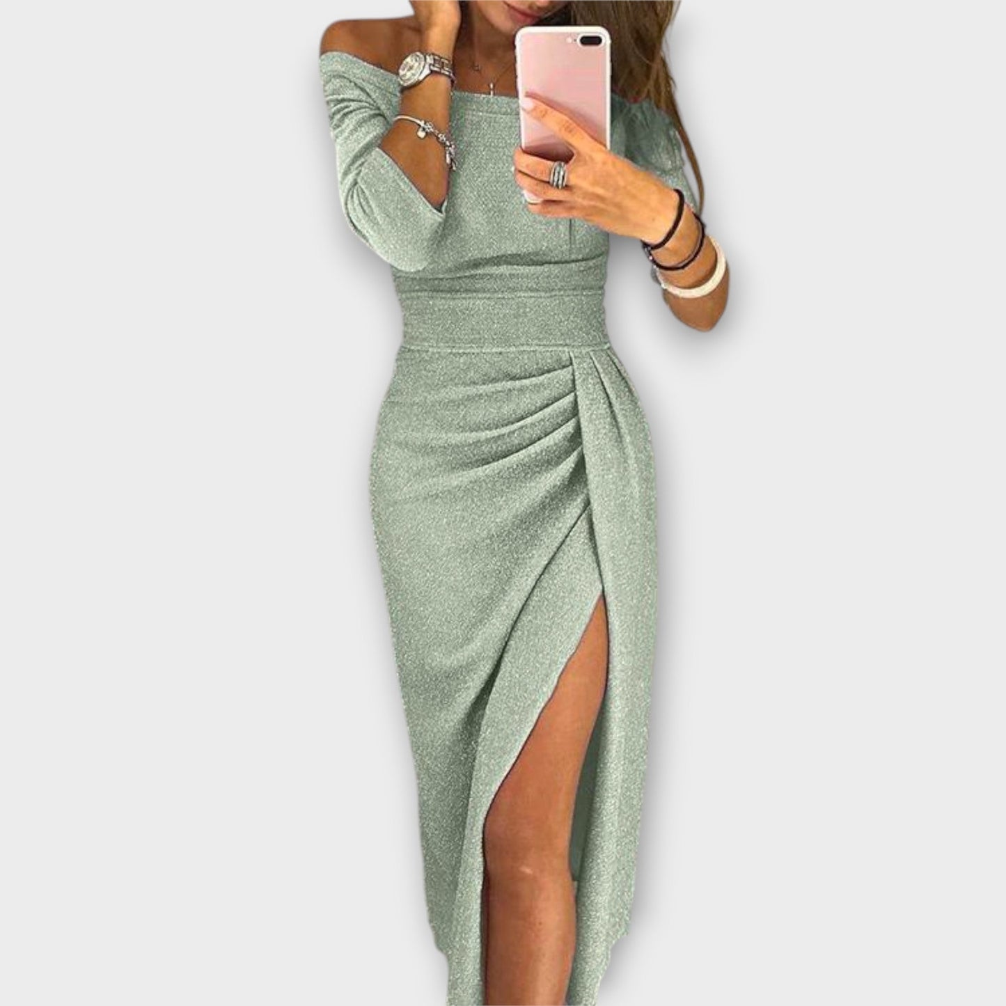 Beautiful Cold Shoulder Evening Dress - VibreMode