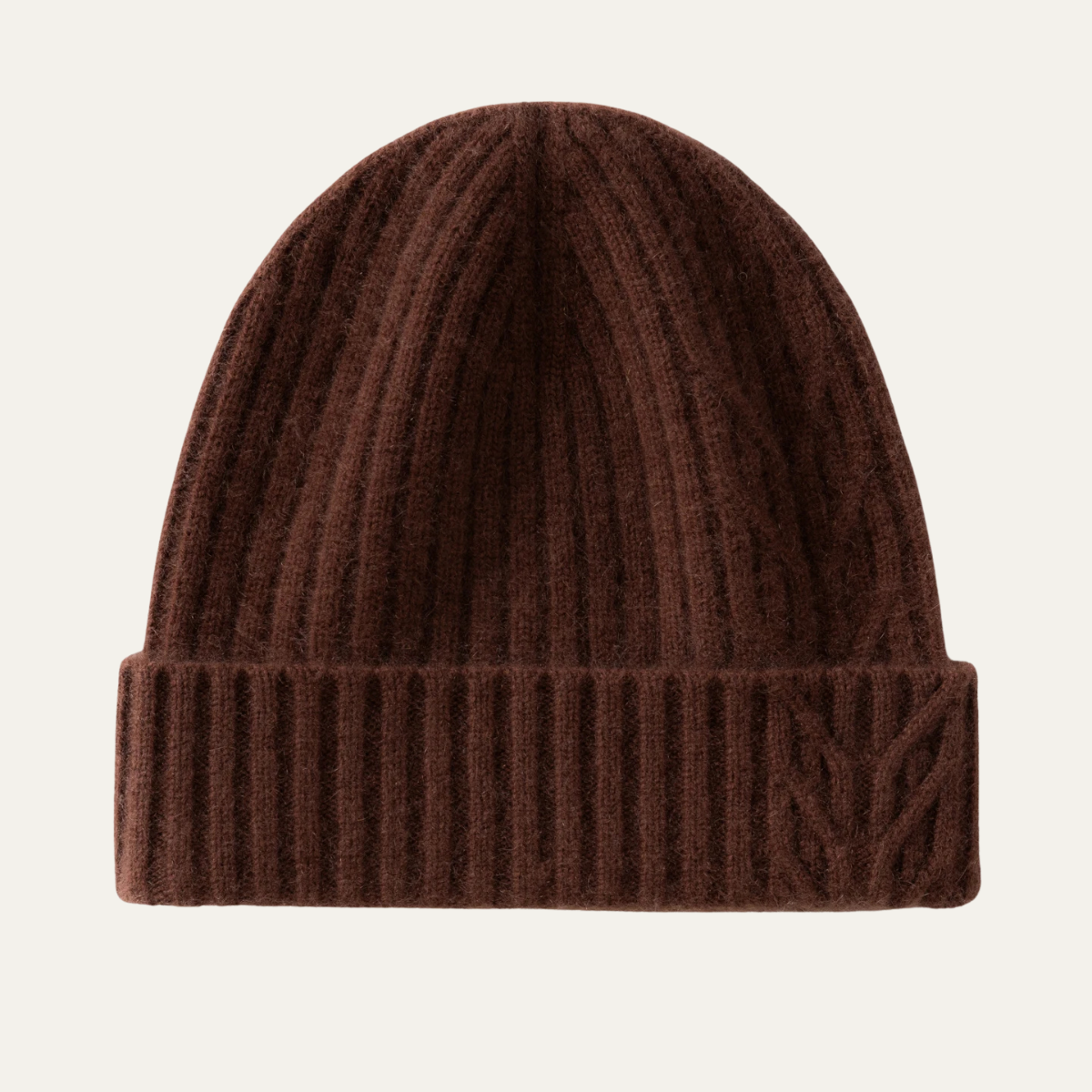 Men's Cashmere Beanie Ribbed Knit Navy Blue - VibreMode