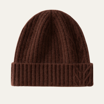 Men's Cashmere Beanie Ribbed Knit Navy Blue - VibreMode