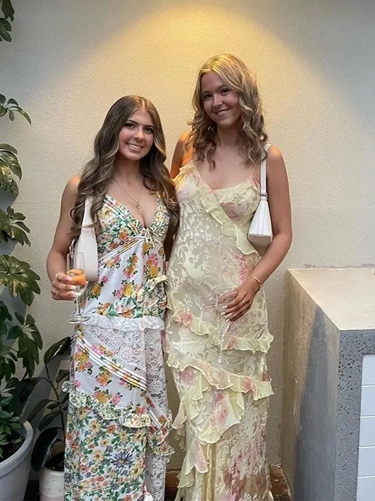 Women's Maxi Dress Spaghetti Straps Elegant Flowing