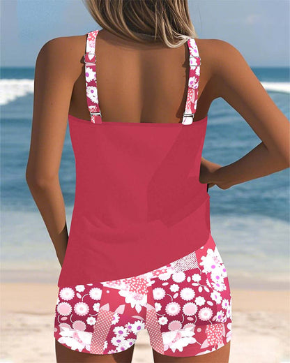 Women's Two-Piece Floral Swimsuit Comfortable Fit