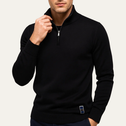 Men's Half Zip Smart Sweater Merino Knit Navy