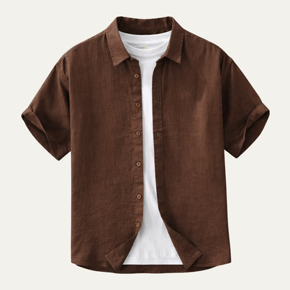 Men's Linen Slim Fit Shirt Breathable - VibreMode
