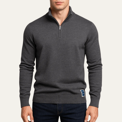 Men's Half Zip Smart Sweater Merino Knit Navy