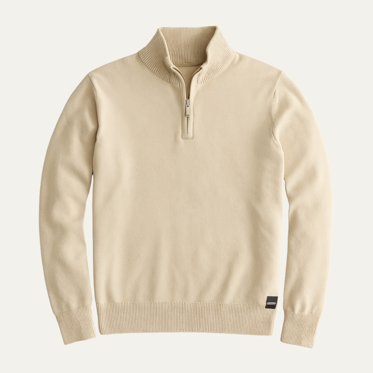 Men's Half Zip Smart Sweater Merino Knit Navy - VibreMode