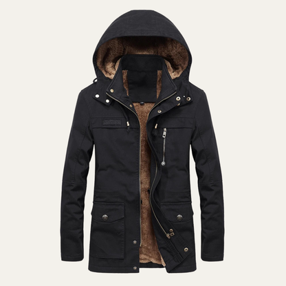 Men's Military Winter Jacket Thick Hooded Multi Pocket - VibreMode