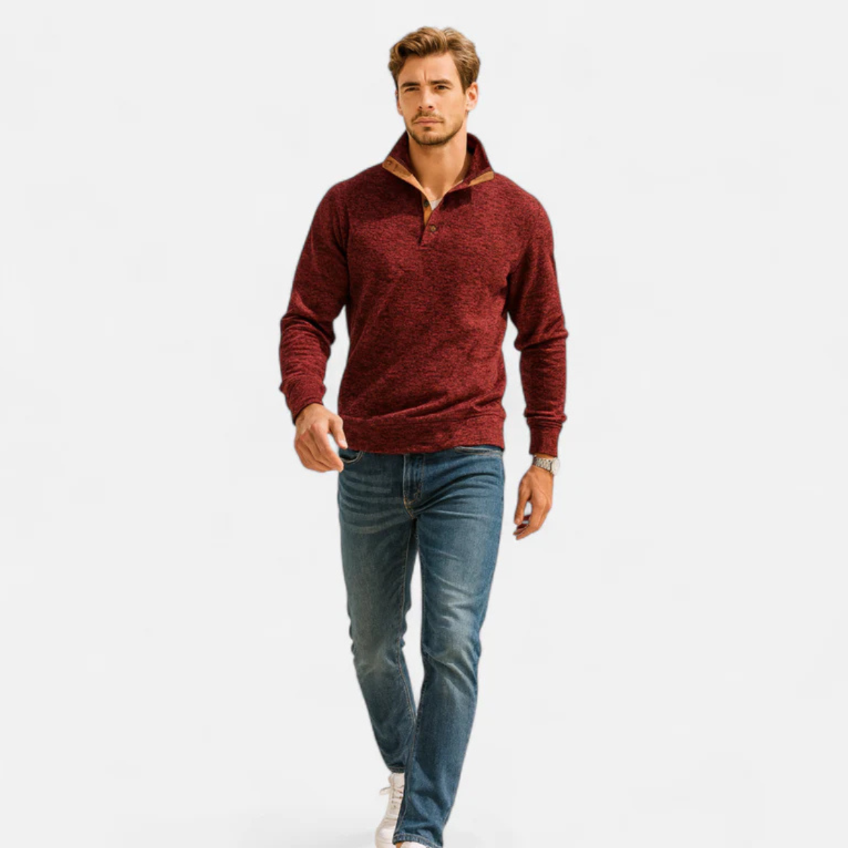 Men's Knitted Sweater Elbow Patches Heritage