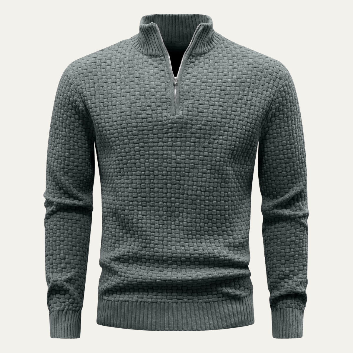 Men's Warm Half Zip Knitted Sweater
