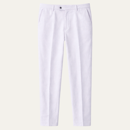 Men's Slim Fit Linen Dress Pants Silver - VibreMode