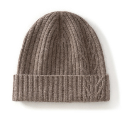 Men's Cashmere Beanie Ribbed Knit Navy Blue