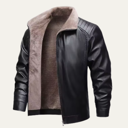 Bologna Men's Leather Biker Jacket Fleece Lined