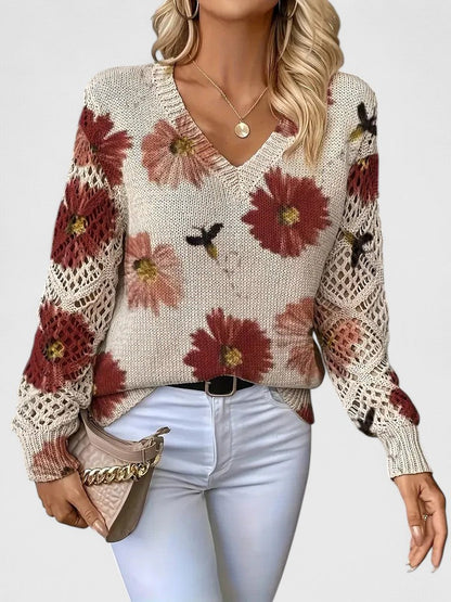 Elegant Women's Floral Pattern Sweater