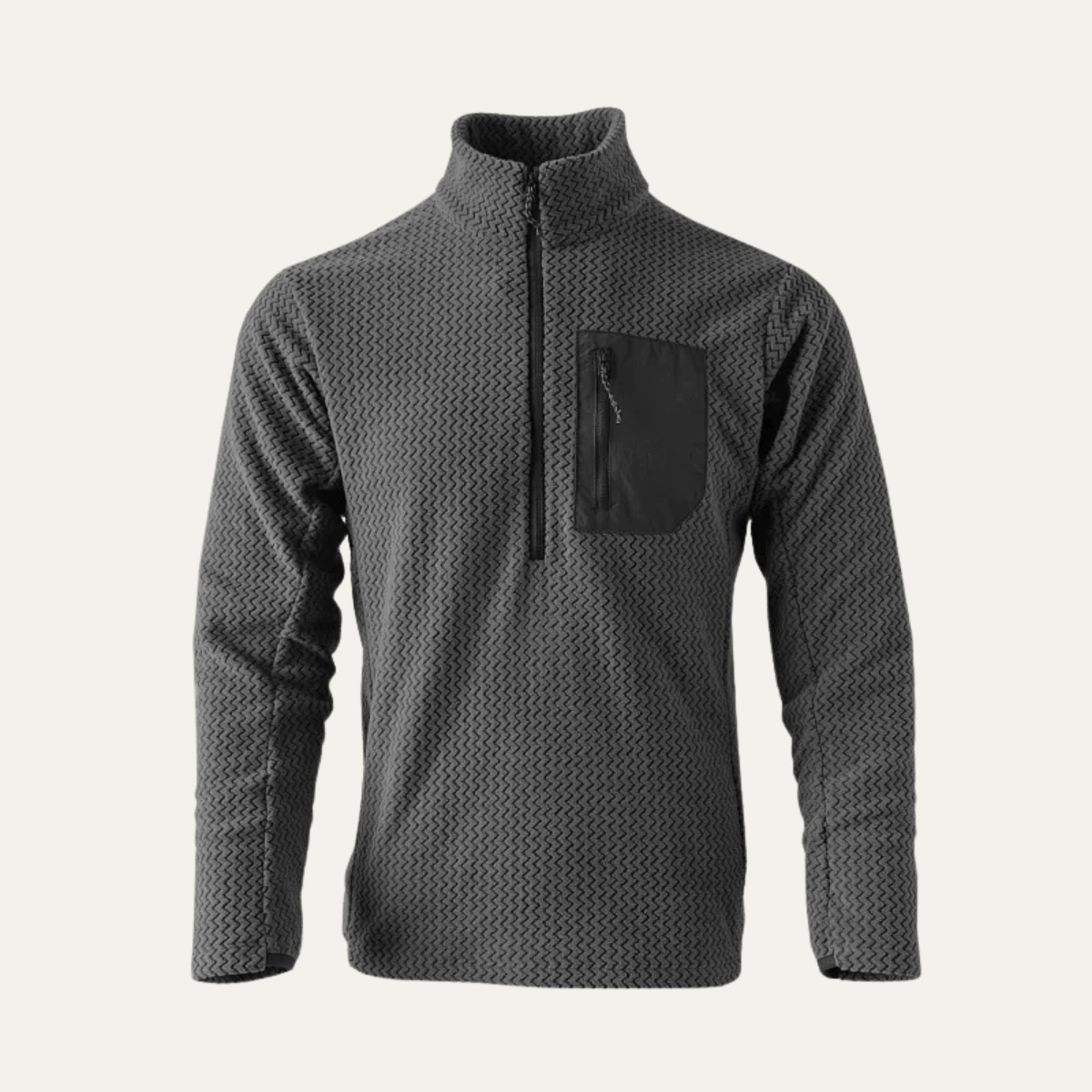 Men's Textured Fleece Half Zip Sweater