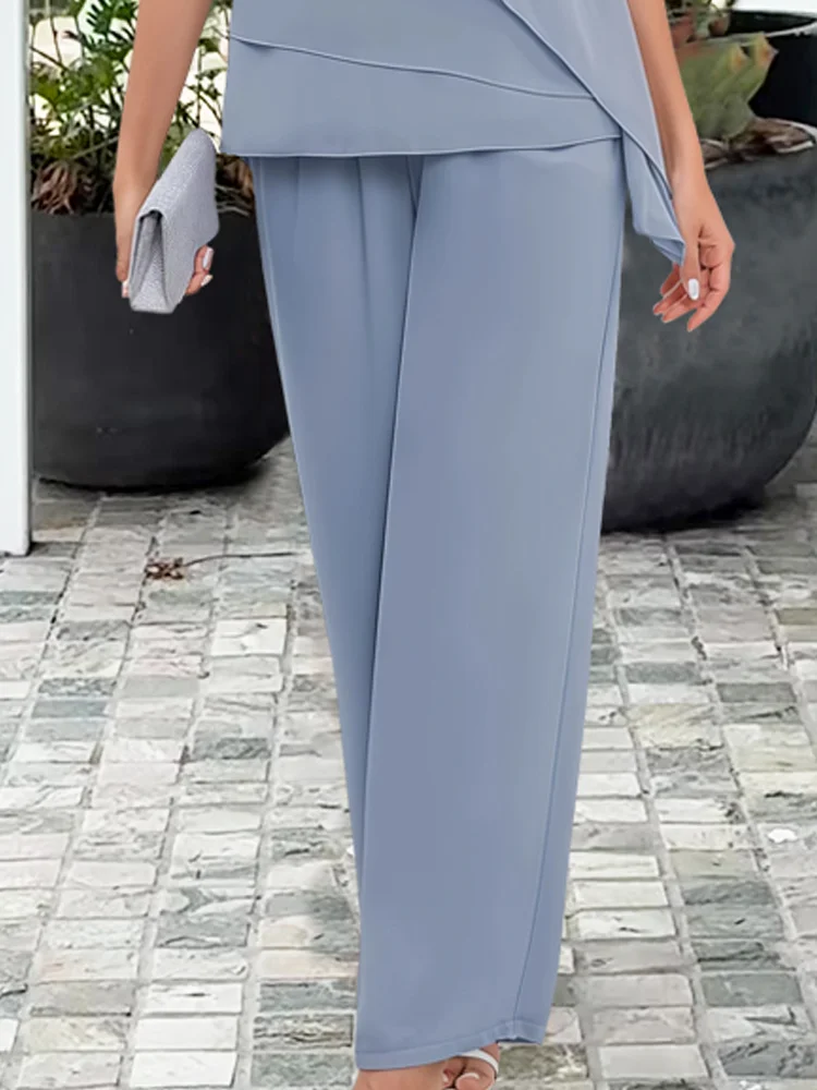 Women's Two Piece Set Overlay Wide Leg Pants