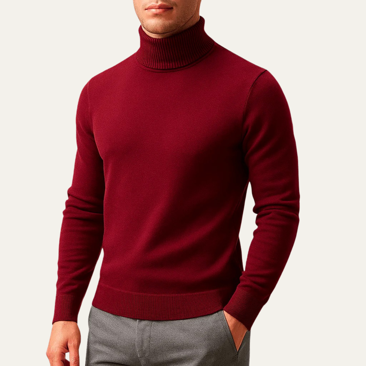 Men's Classic Turtleneck Sweater Knit