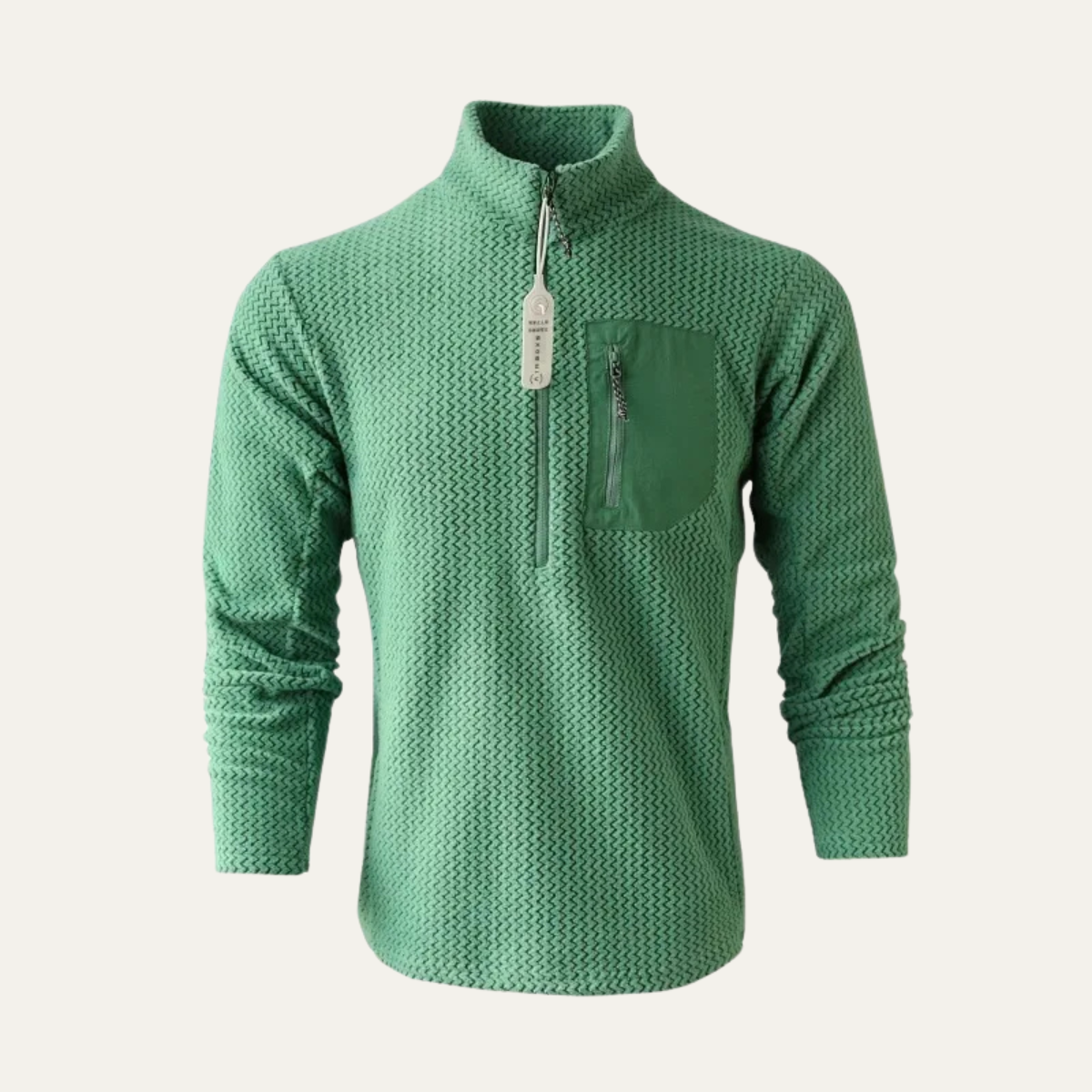 Men's Textured Fleece Half Zip Sweater