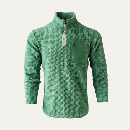Men's Textured Fleece Half Zip Sweater