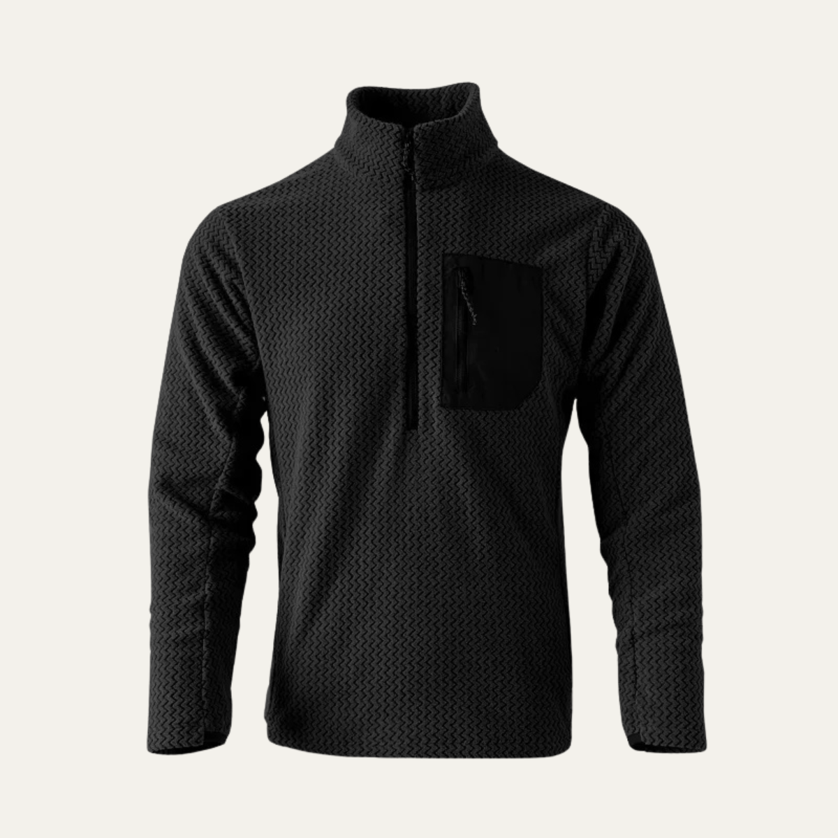 Men's Textured Fleece Half Zip Sweater