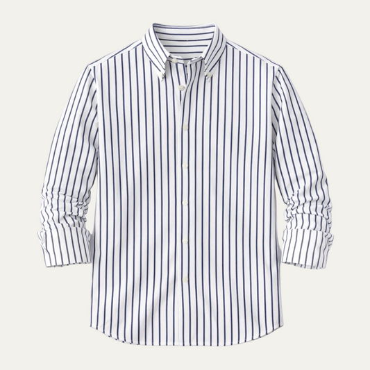Varenna Lago Men's Striped Dress Shirt Retro Button Down - VibreMode