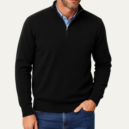 Men's Quarter Zip Lightweight Knit Sweater