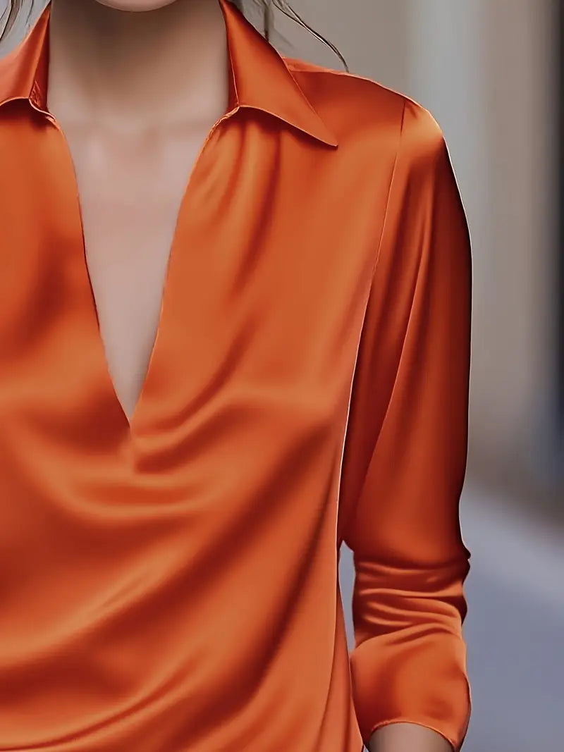 Luxury Soft V-Neck Satin Top