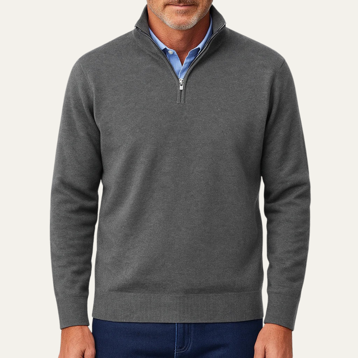 Men's Quarter Zip Lightweight Knit Sweater