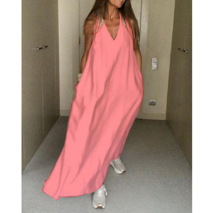 Relaxed Fit V-neck Flowy Long Maxi Dress