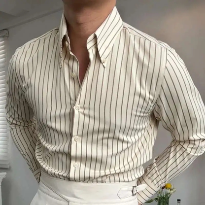 Mens Contrast Stripe Dress Shirt