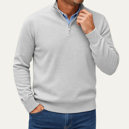 Men's Quarter Zip Lightweight Knit Sweater