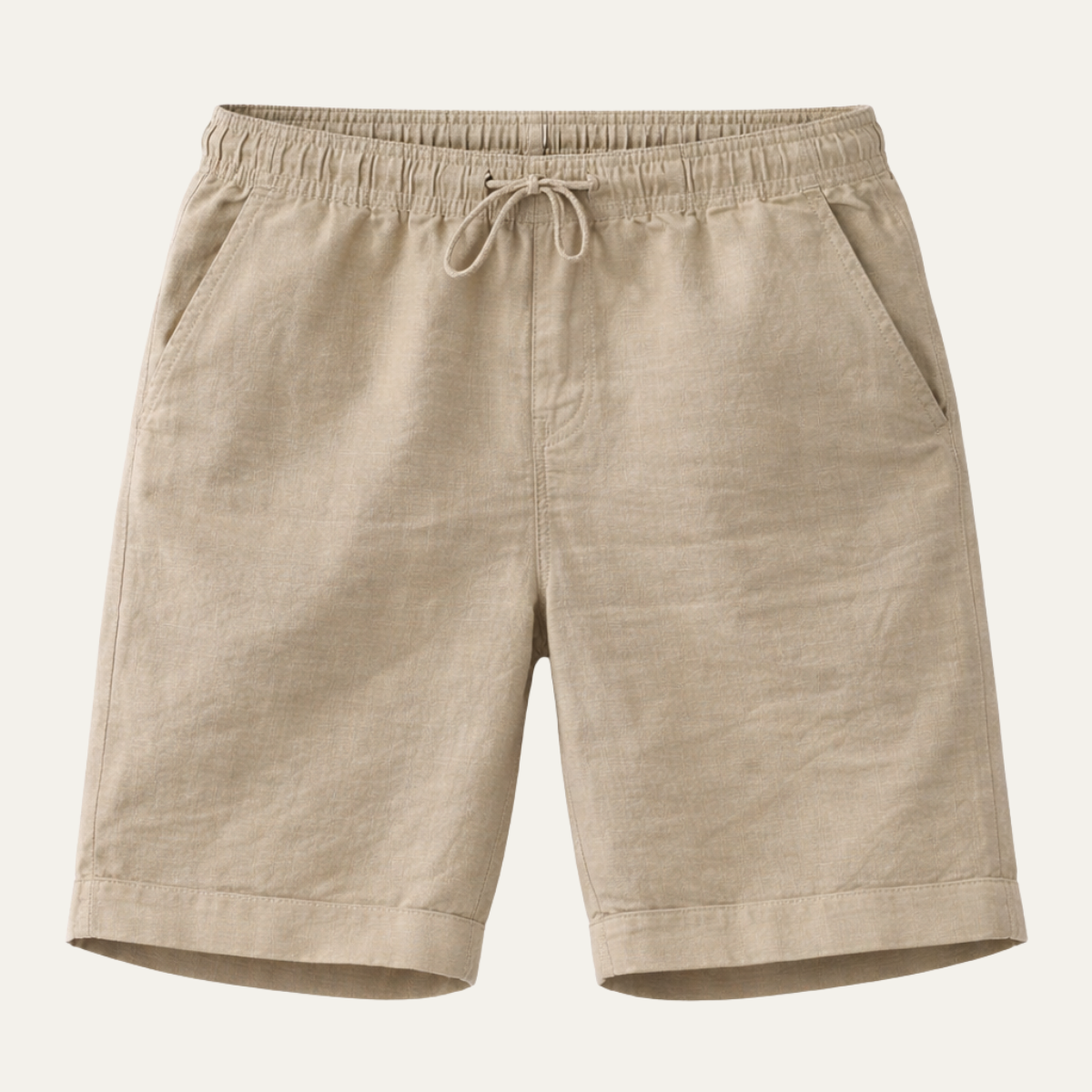 Men's Linen Shorts Elastic Waist with Pockets - VibreMode