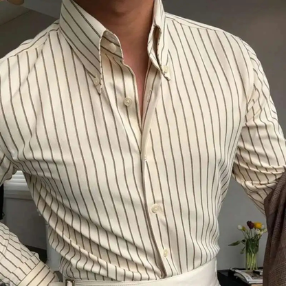 Mens Contrast Stripe Dress Shirt