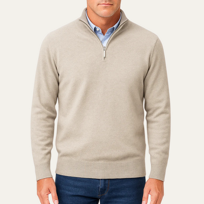 Men's Quarter Zip Lightweight Knit Sweater