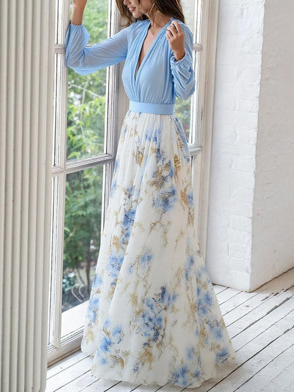 Beautiful Long Dress with Vibrant Flower Pattern