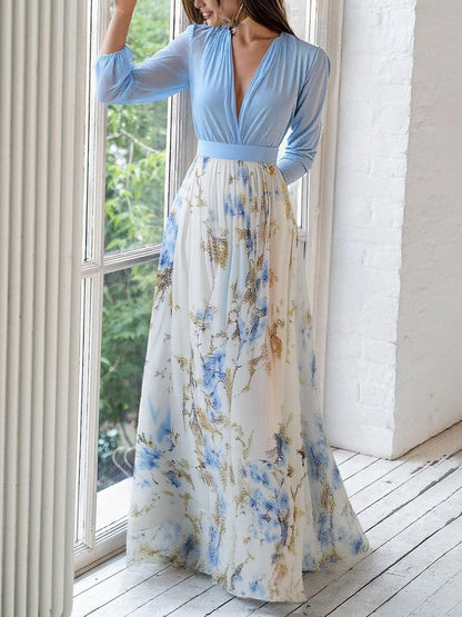 Beautiful Long Dress with Vibrant Flower Pattern