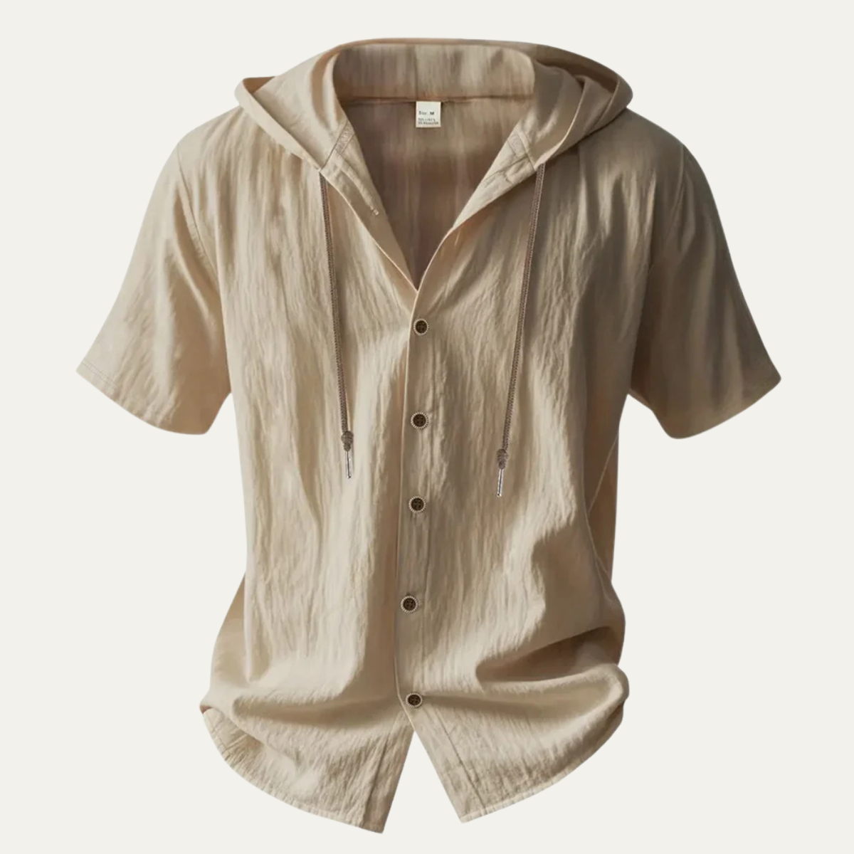 Men's Cotton Linen Shirt Lightweight Hooded - VibreMode