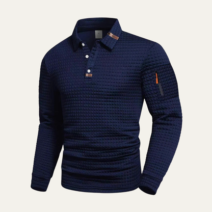 Men's Textured Sweater Zip Pocket Winter Casual